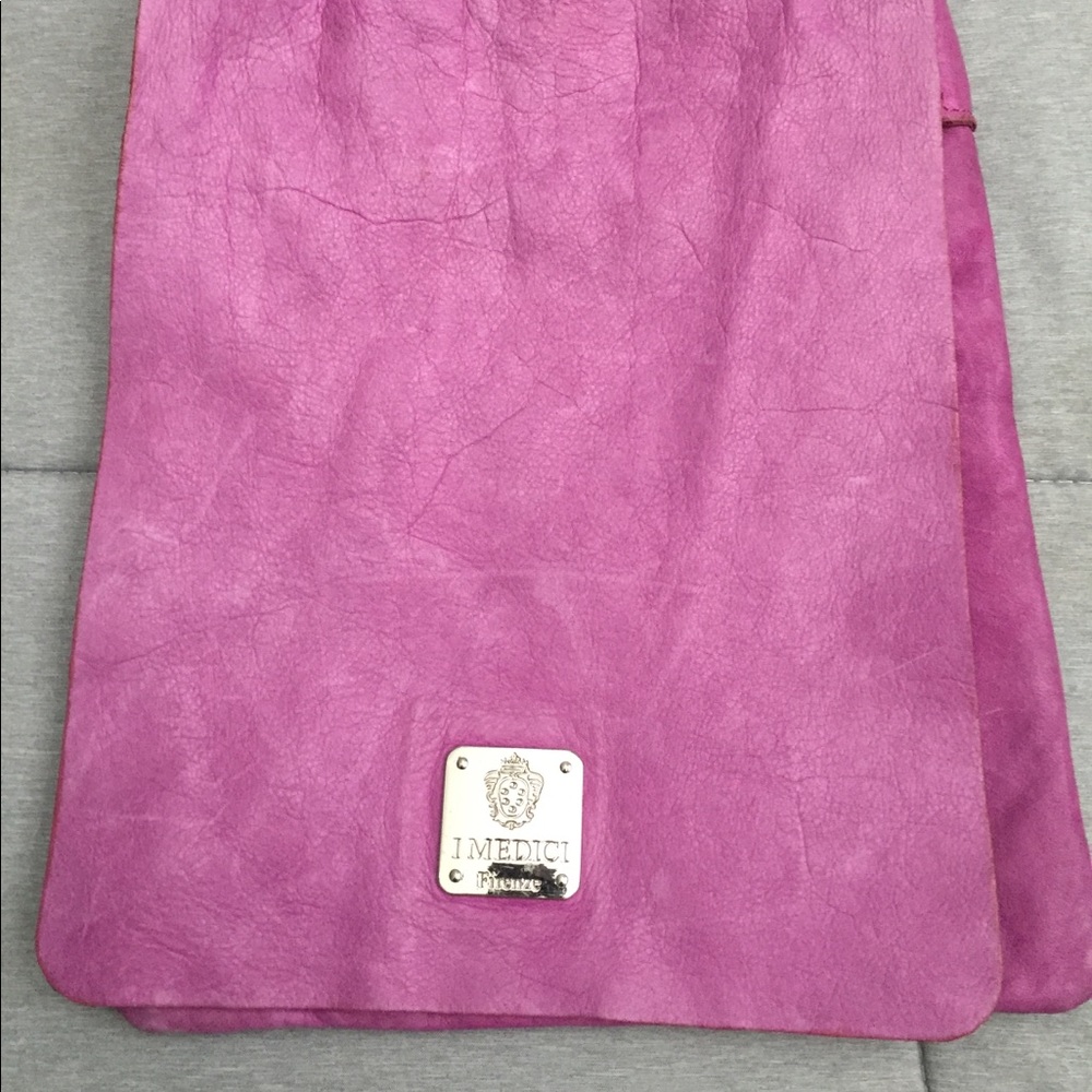 Fuchsia Suede Crossbody Purse